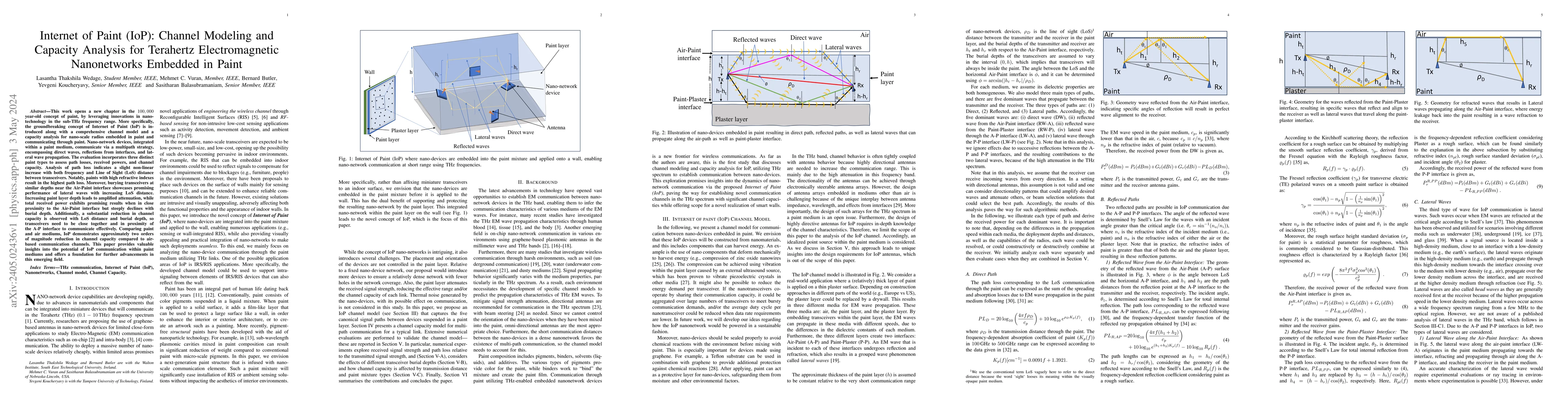 Thumbnail for Internet of Paint (IoP): Channel Modeling and Capacity Analysis for
  Terahertz Electromagnetic Nanonetworks Embedded in Paint
