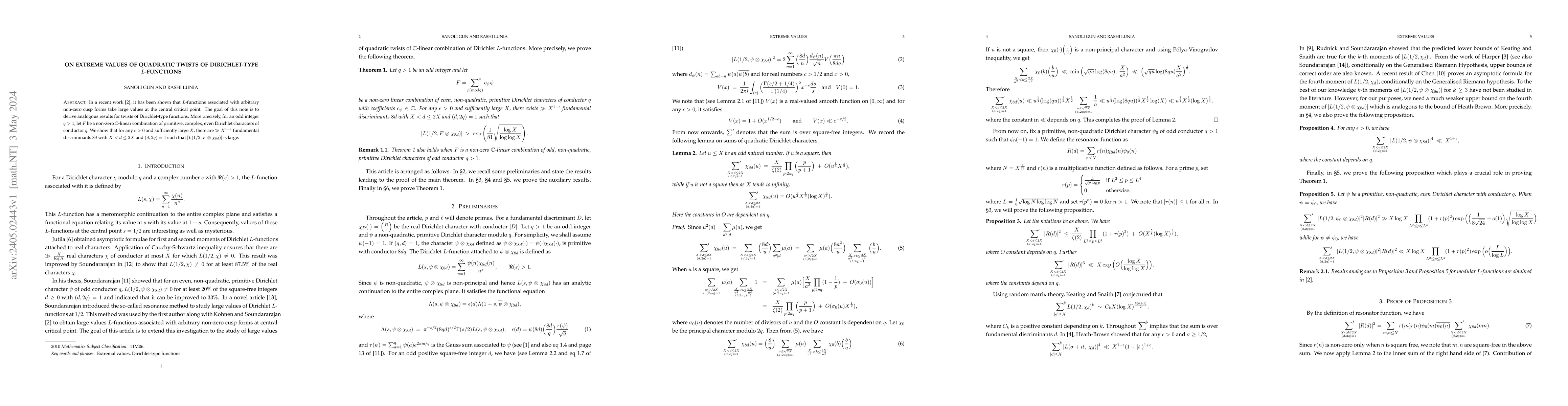 Thumbnail for On extreme values of quadratic twists of Dirichlet-type $L$-functions