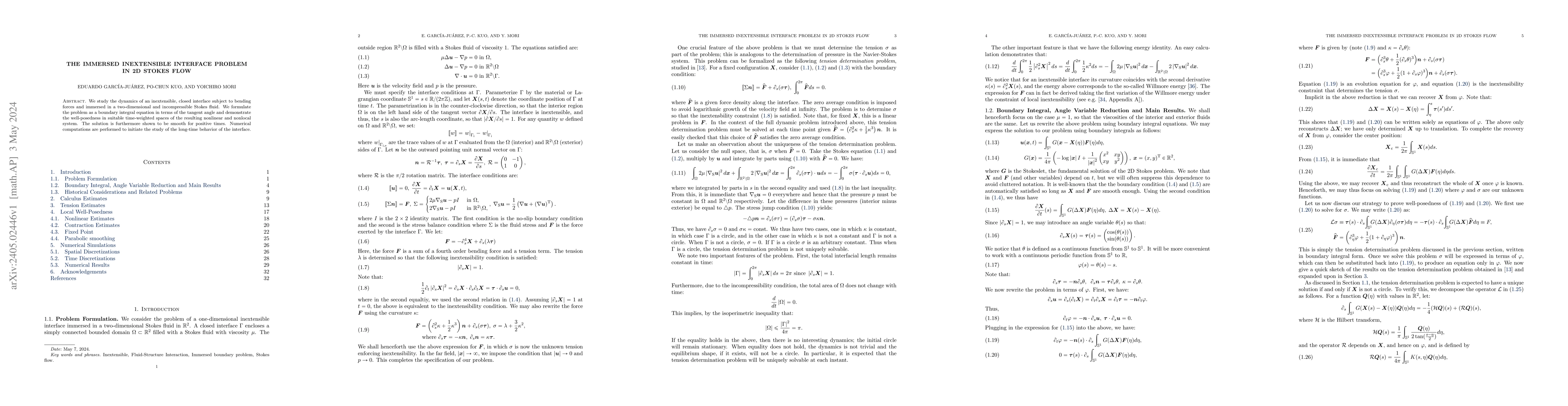 Thumbnail for The Immersed Inextensible Interface Problem in 2D Stokes Flow