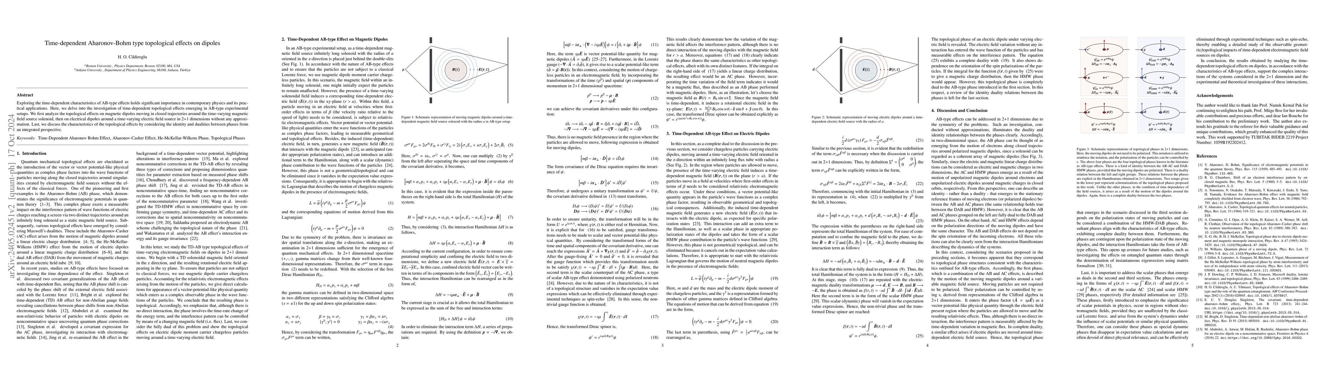 Thumbnail for Time-dependent Aharonov-Bohm type topological effects on dipoles