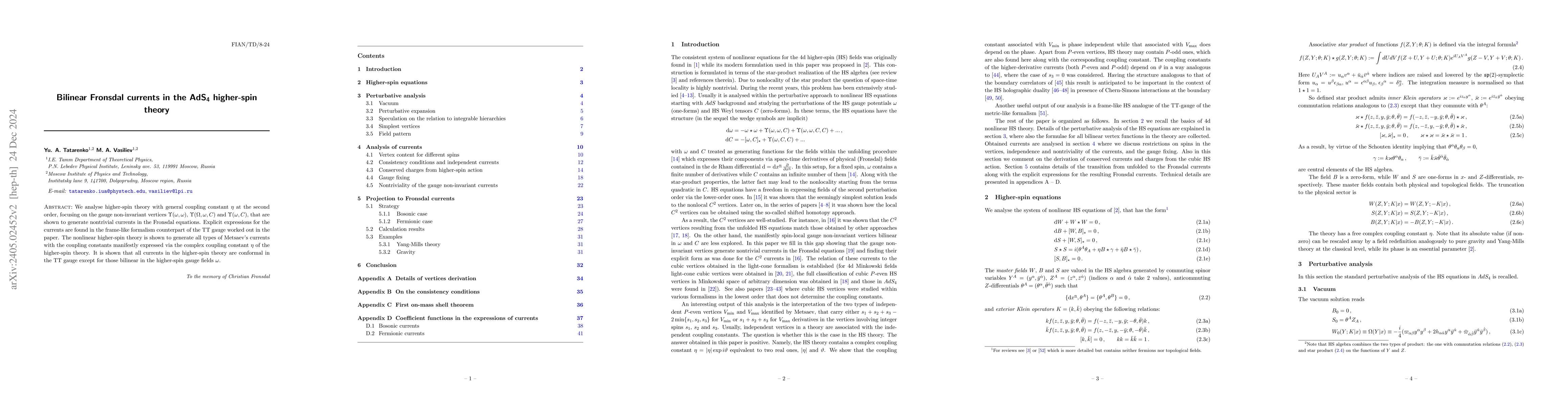 Thumbnail for Bilinear Fronsdal currents in the $AdS_{4}$ higher-spin theory