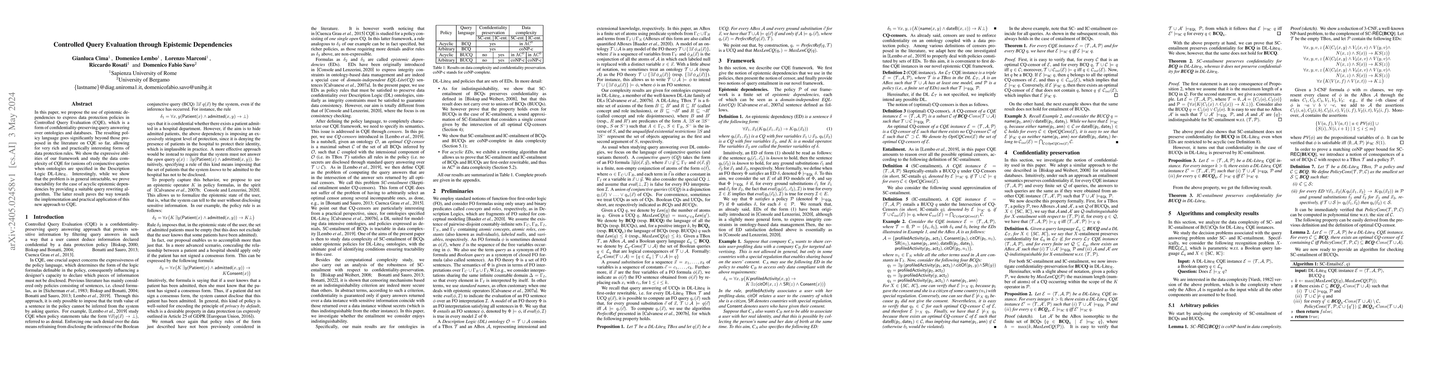 Thumbnail for Controlled Query Evaluation through Epistemic Dependencies