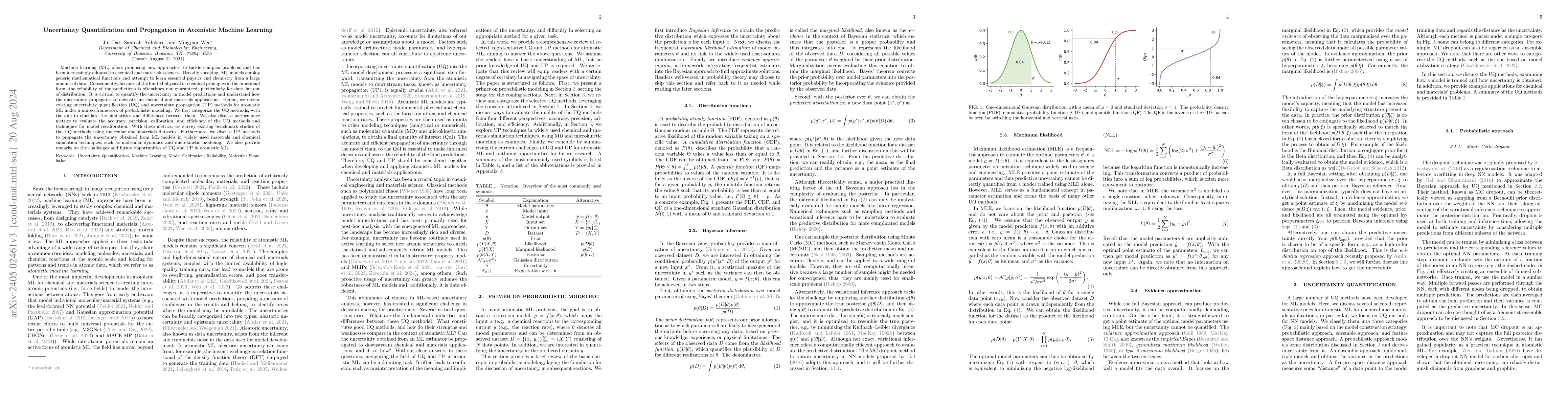 Thumbnail for Uncertainty Quantification and Propagation in Atomistic Machine Learning