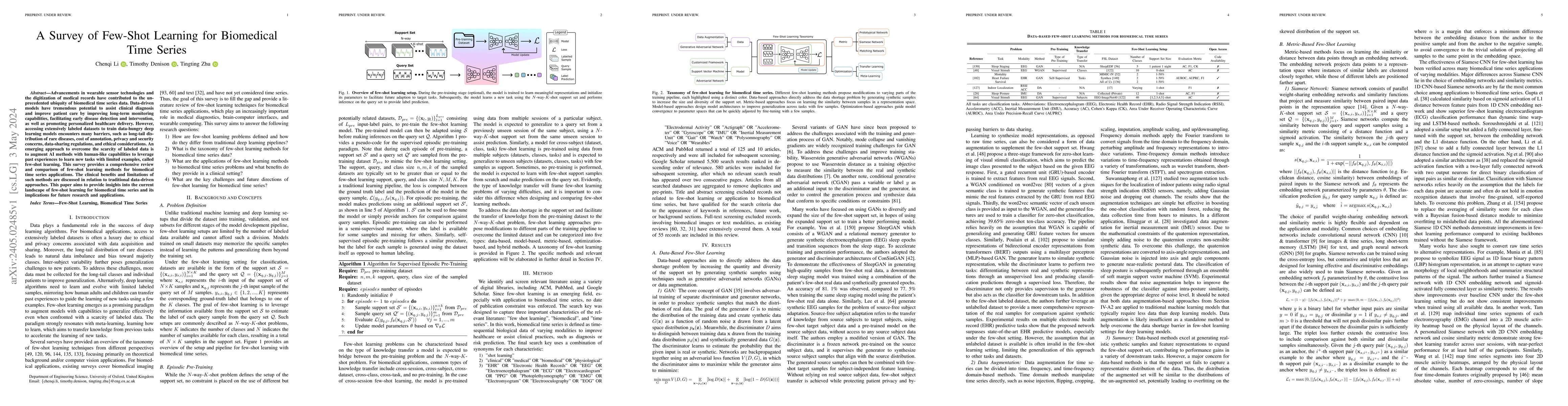 Thumbnail for A Survey of Few-Shot Learning for Biomedical Time Series
