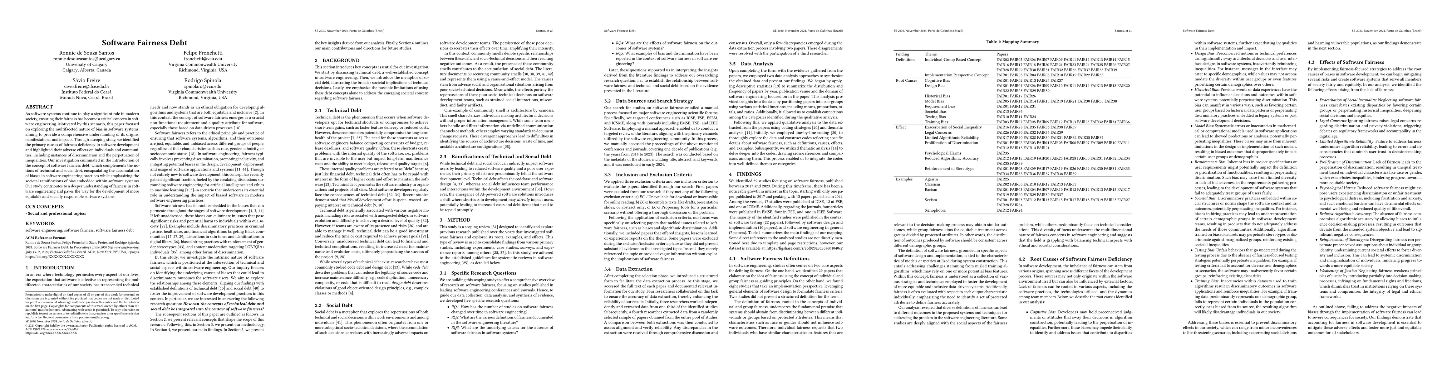 Thumbnail for Software Fairness Debt