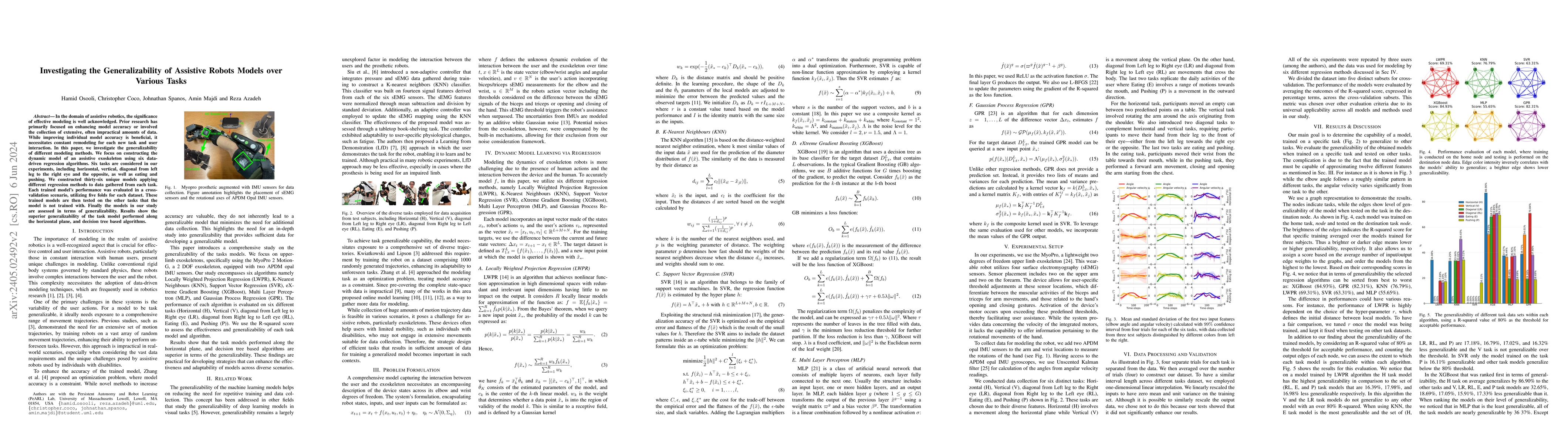 Thumbnail for Investigating the Generalizability of Assistive Robots Models over
  Various Tasks