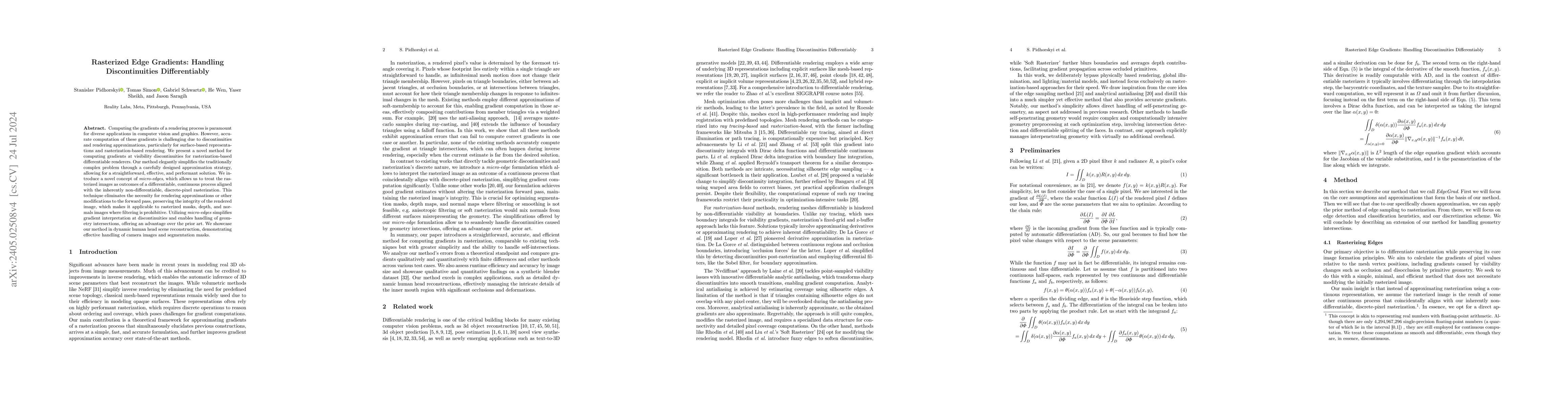 Thumbnail for Rasterized Edge Gradients: Handling Discontinuities Differentiably