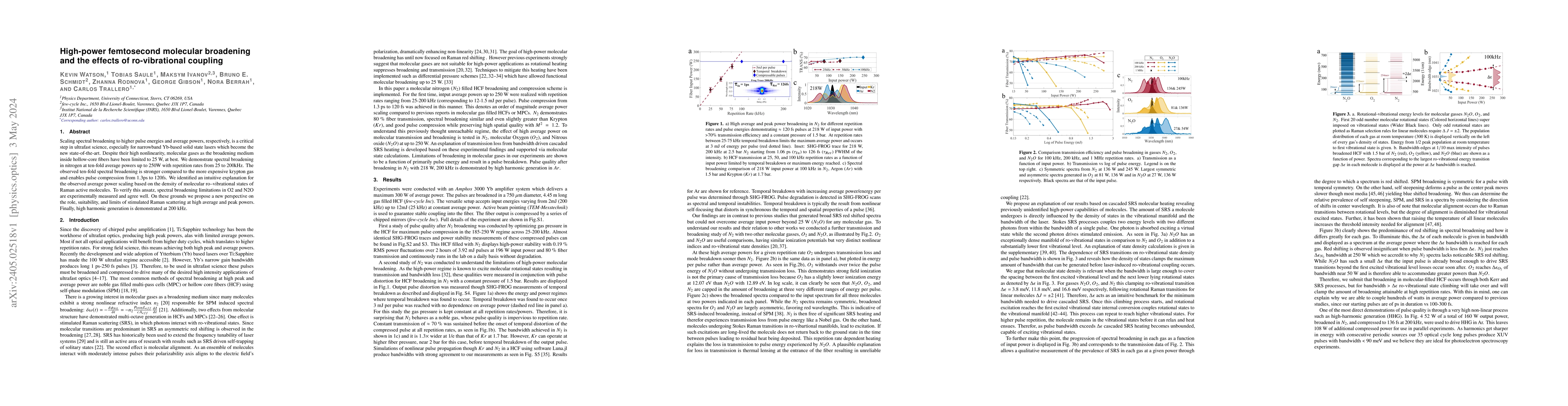 Thumbnail for High-power femtosecond molecular broadening and the effects of
  ro-vibrational coupling