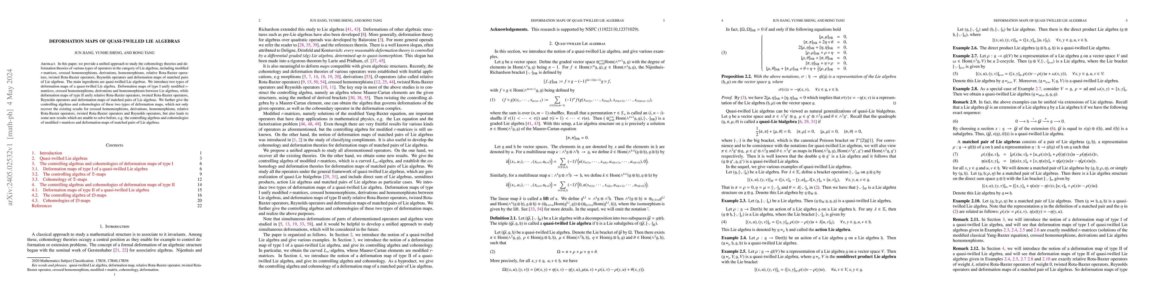 Thumbnail for Deformation maps of quasi-twilled Lie algebras
