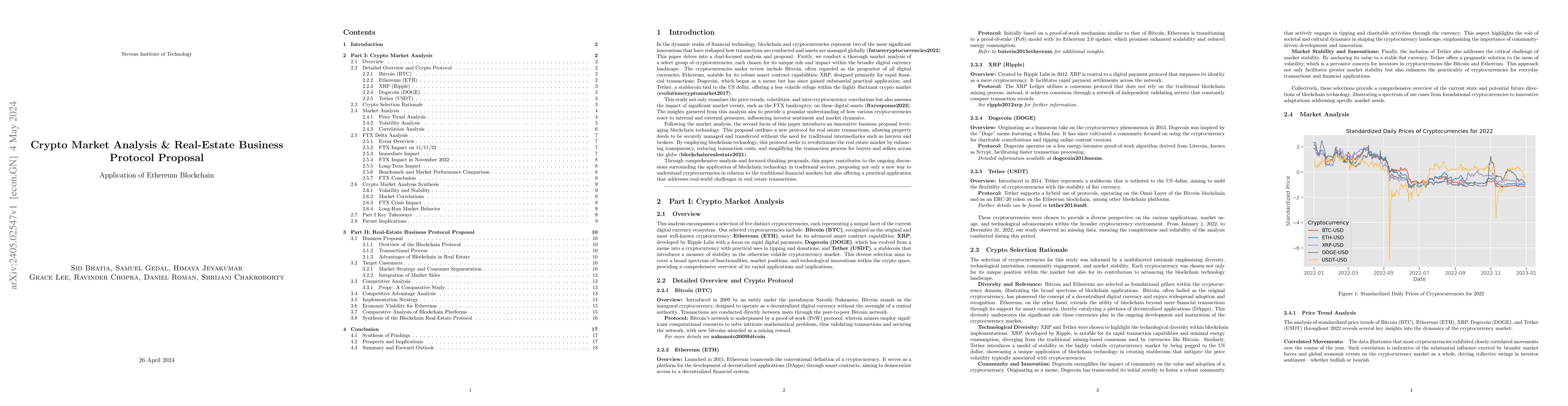 Thumbnail for Crypto Market Analysis & Real-Estate Business Protocol Proposal |
  Application of Ethereum Blockchain