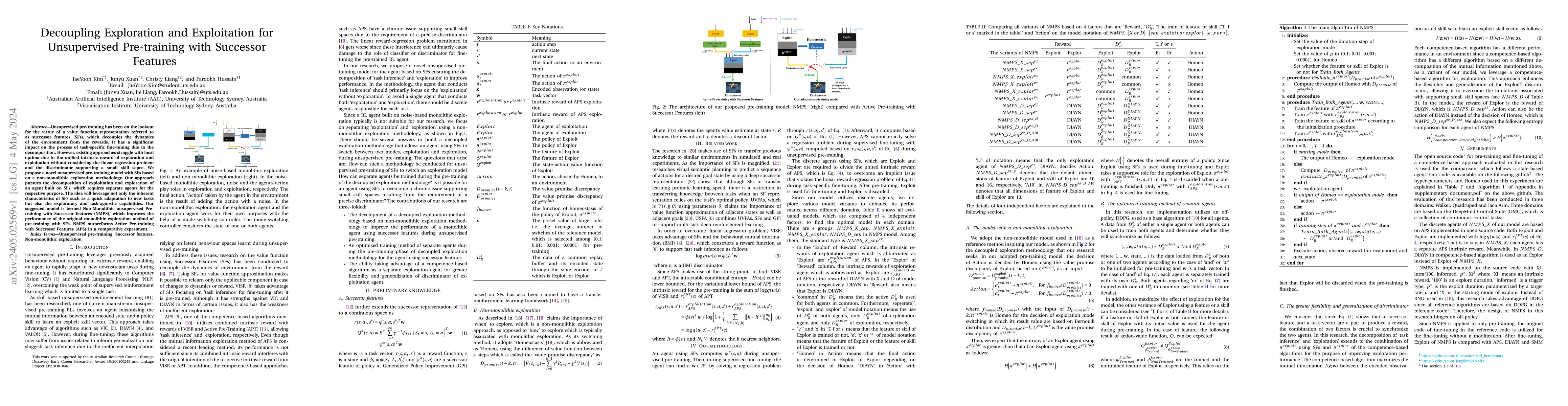 Thumbnail for Decoupling Exploration and Exploitation for Unsupervised Pre-training
  with Successor Features