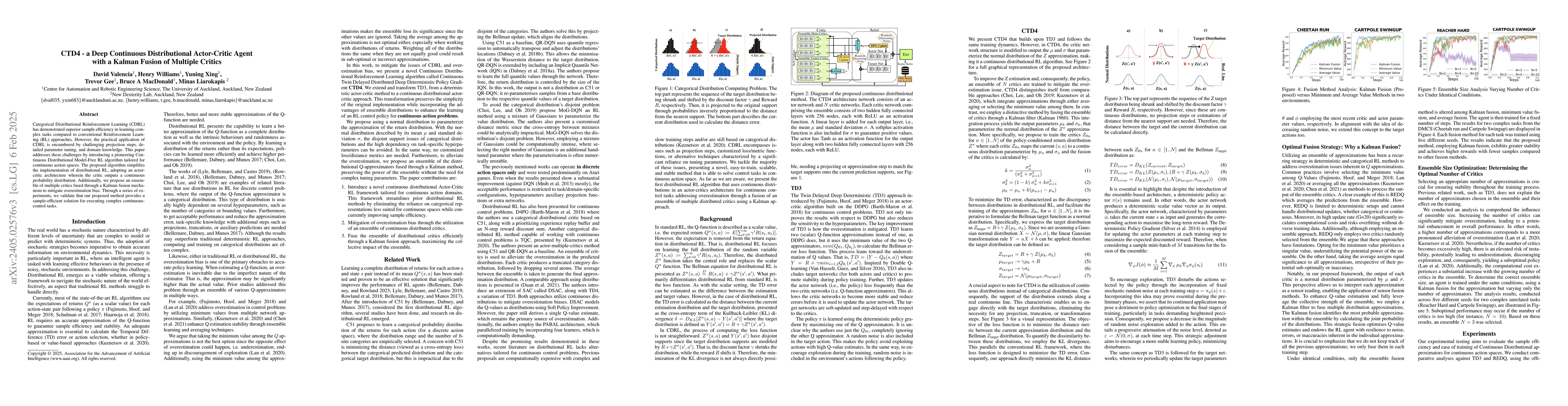 Thumbnail for CTD4 -- A Deep Continuous Distributional Actor-Critic Agent with a
  Kalman Fusion of Multiple Critics