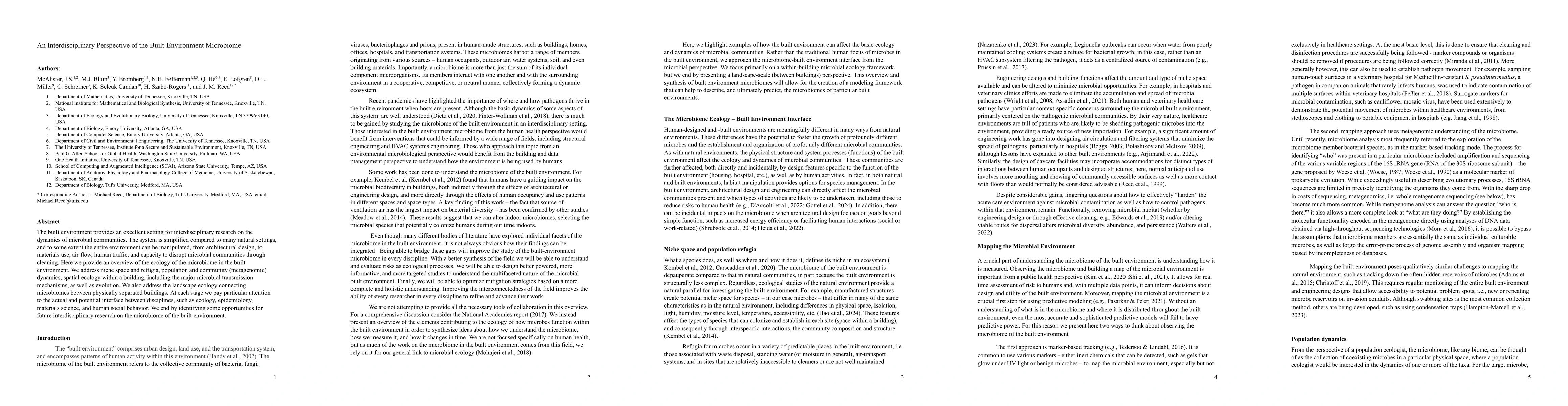 Thumbnail for An Interdisciplinary Perspective of the Built-Environment Microbiome