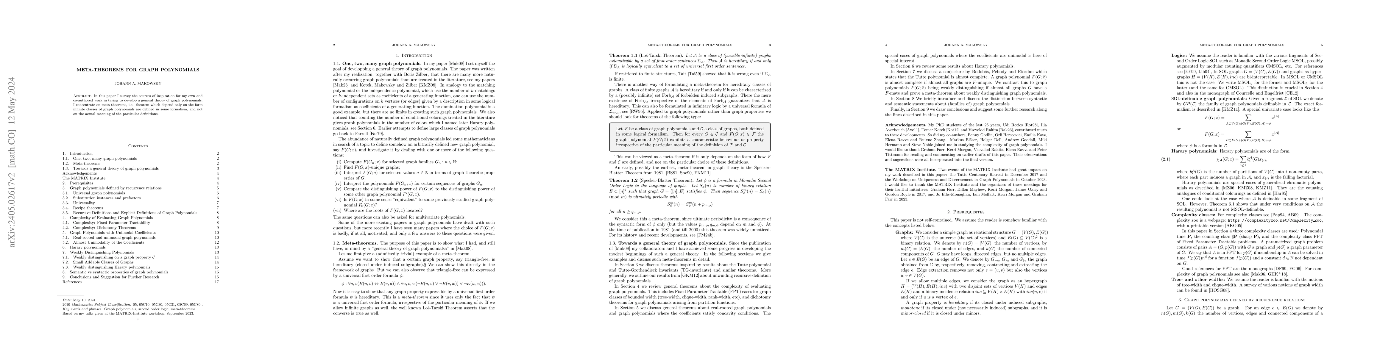 Thumbnail for Meta-theorems for Graph Polynomials