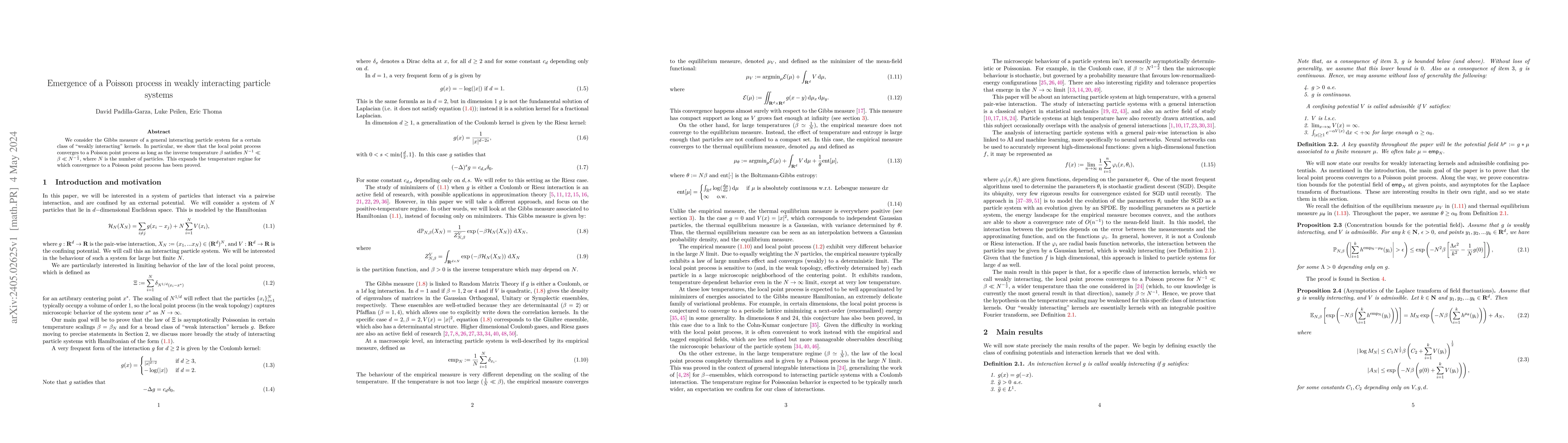 Thumbnail for Emergence of a Poisson process in weakly interacting particle systems