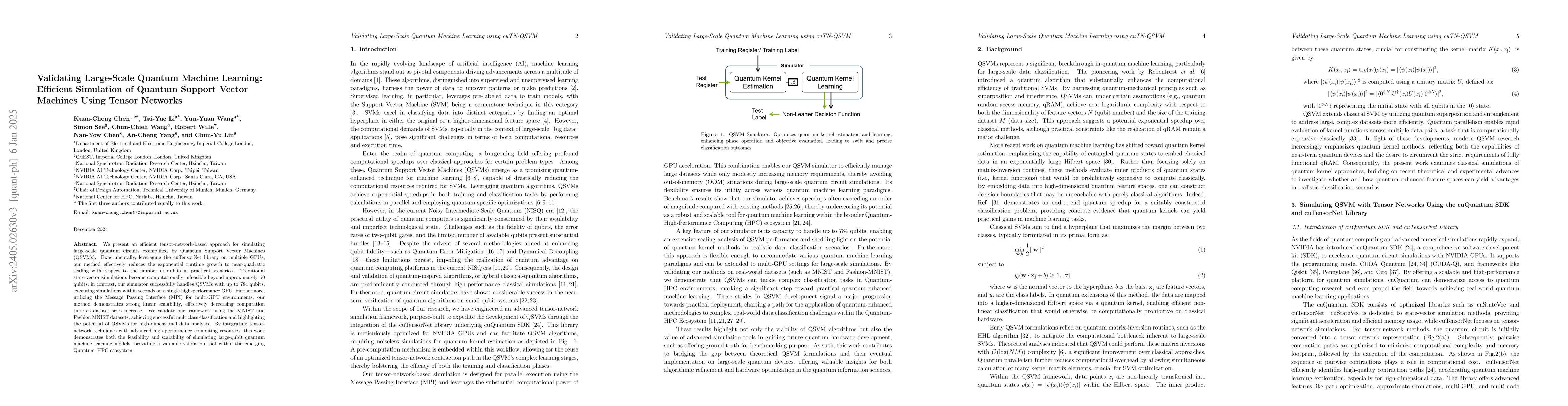 Thumbnail for cuTN-QSVM: cuTensorNet-accelerated Quantum Support Vector Machine with
  cuQuantum SDK