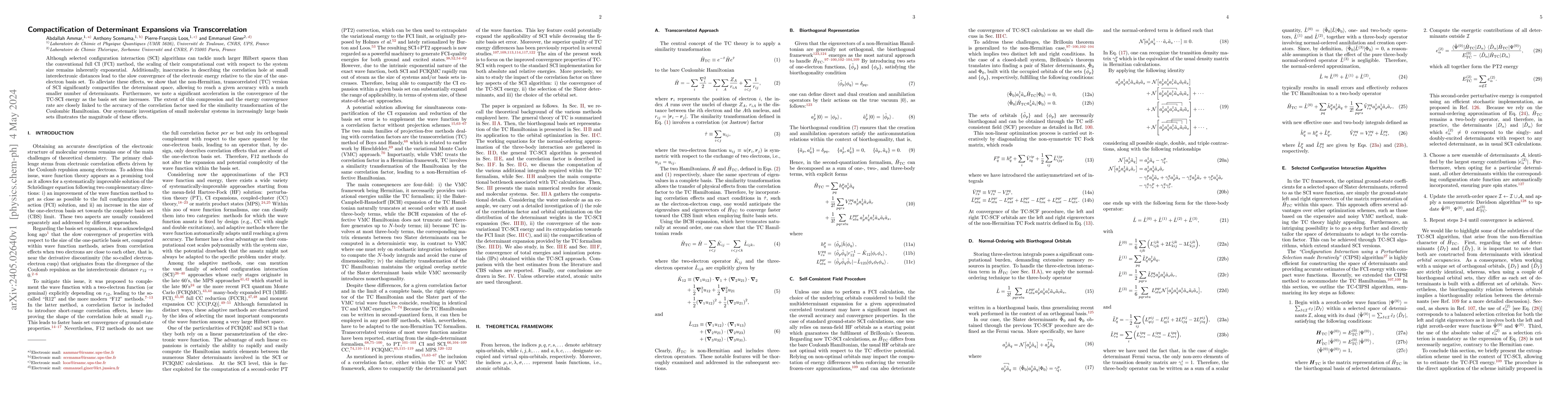 Thumbnail for Compactification of Determinant Expansions via Transcorrelation
