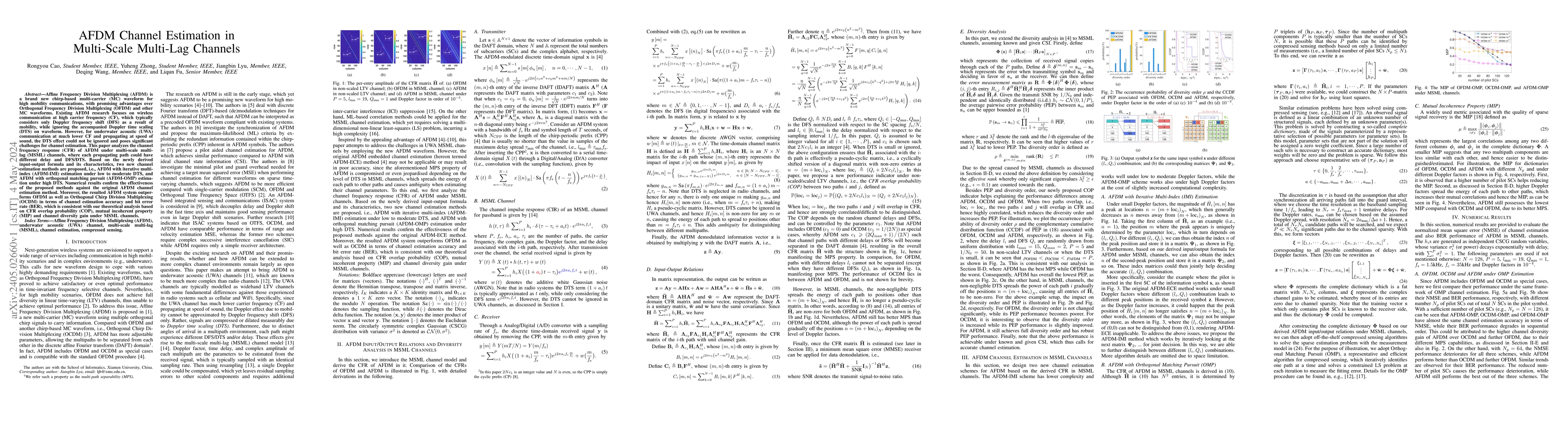 Thumbnail for AFDM Channel Estimation in Multi-Scale Multi-Lag Channels