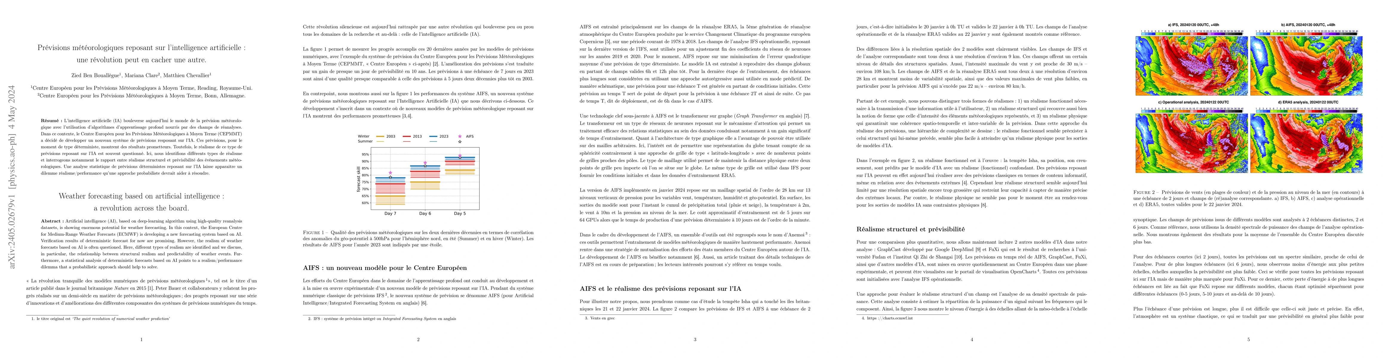 Thumbnail for Pr\'evisions m\'et\'eorologiques bas\'ees sur l'intelligence
  artificielle : une r\'evolution peut en cacher une autre