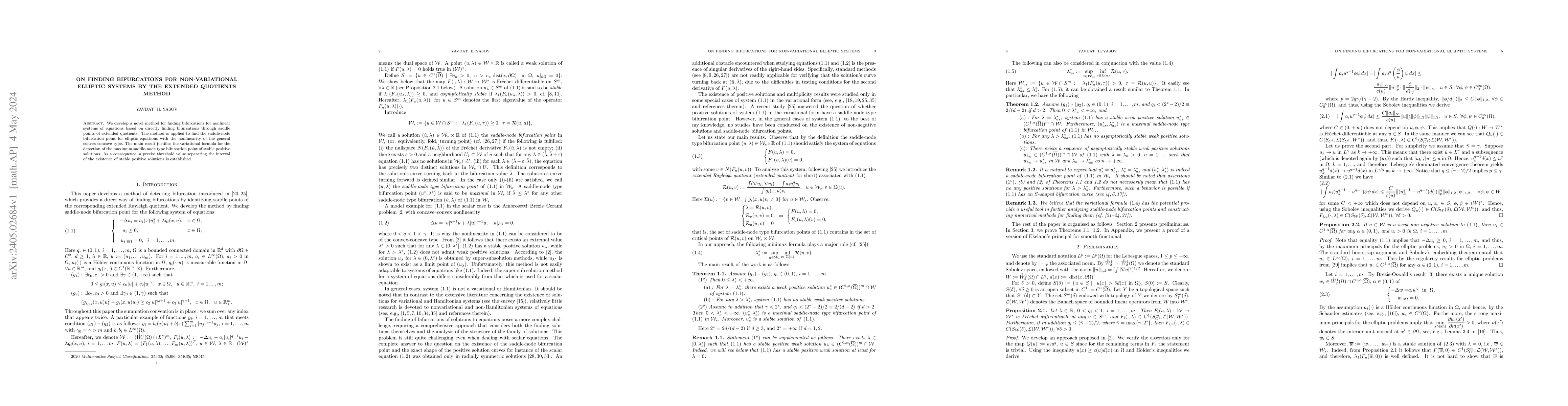 Thumbnail for On finding bifurcations for non-variational elliptic systems by the
  extended quotients method
