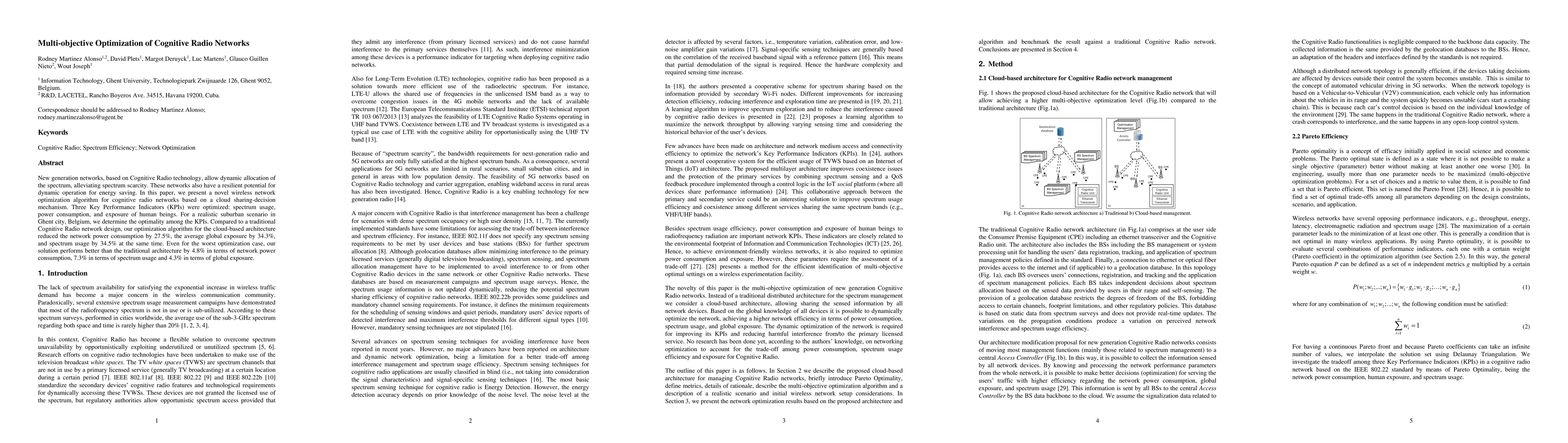 Thumbnail for Multi-objective Optimization of Cognitive Radio Networks