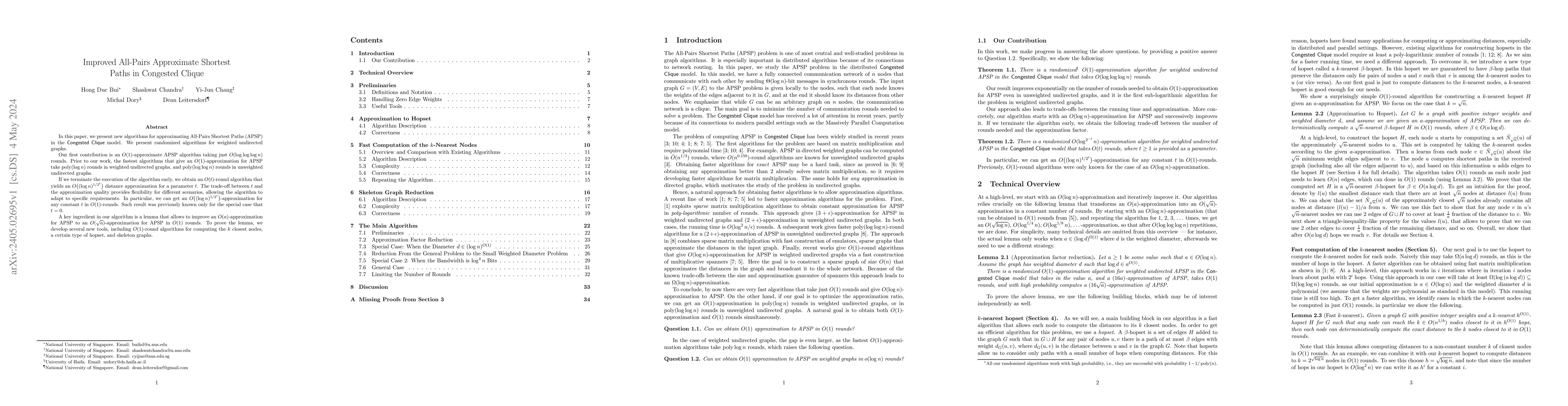 Thumbnail for Improved All-Pairs Approximate Shortest Paths in Congested Clique