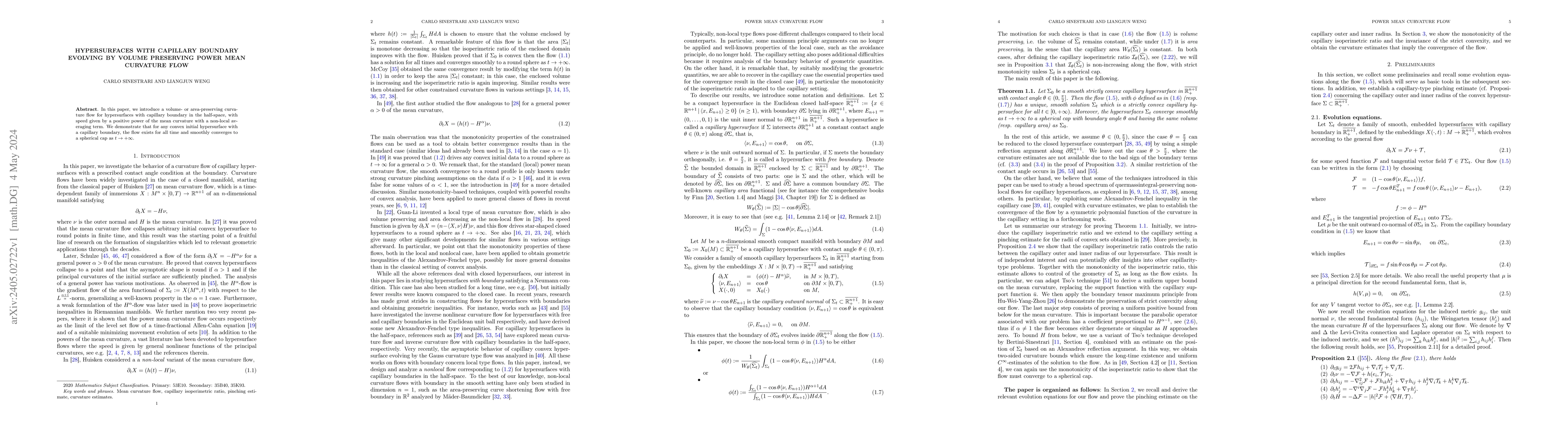 Thumbnail for Hypersurfaces with capillary boundary evolving by volume preserving
  power mean curvature flow
