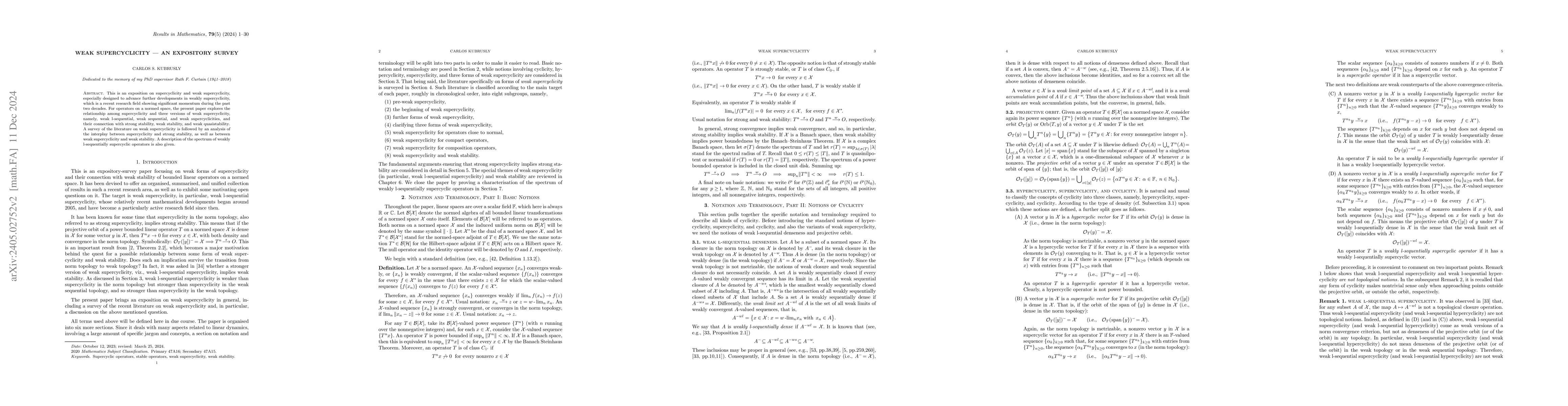 Thumbnail for Weak Supercyclicity - An Expository Survey