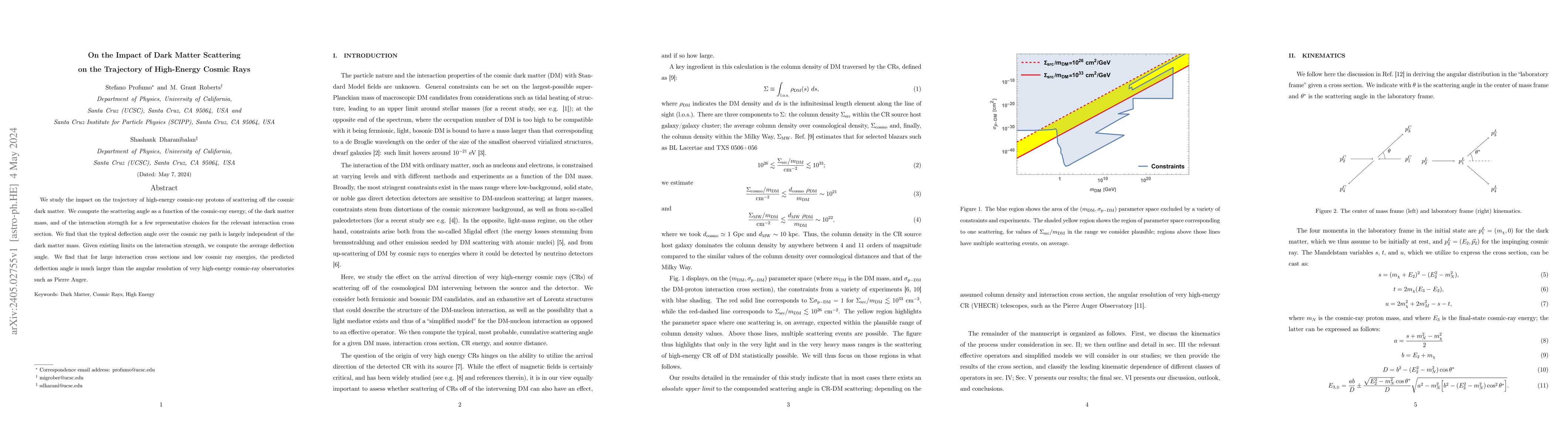 Thumbnail for On the Impact of Dark Matter Scattering on the Trajectory of High-Energy
  Cosmic Rays