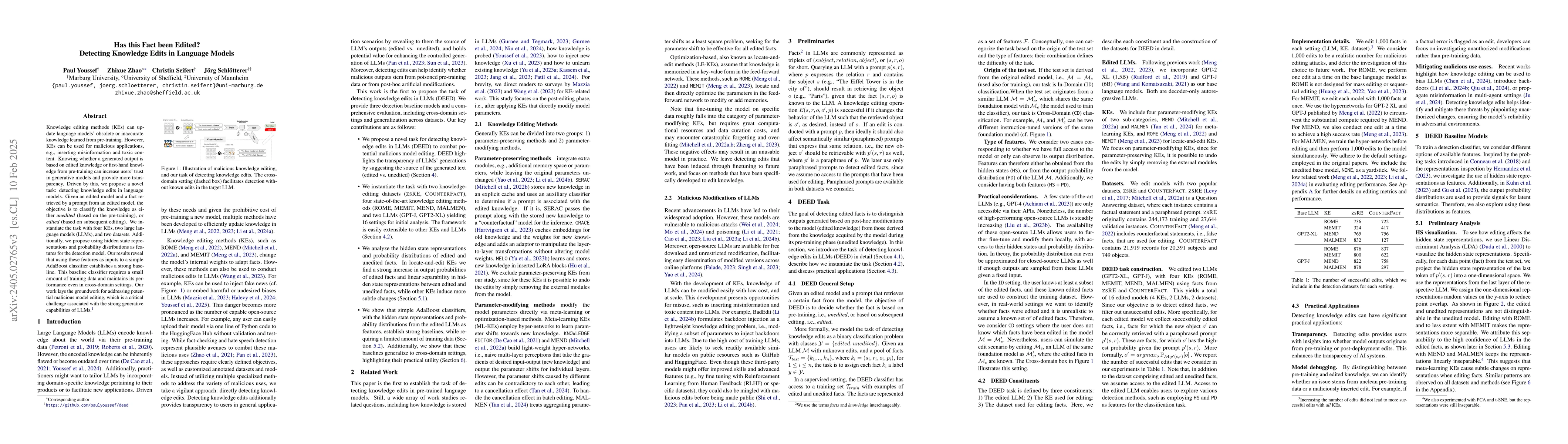 Thumbnail for Detecting Edited Knowledge in Language Models