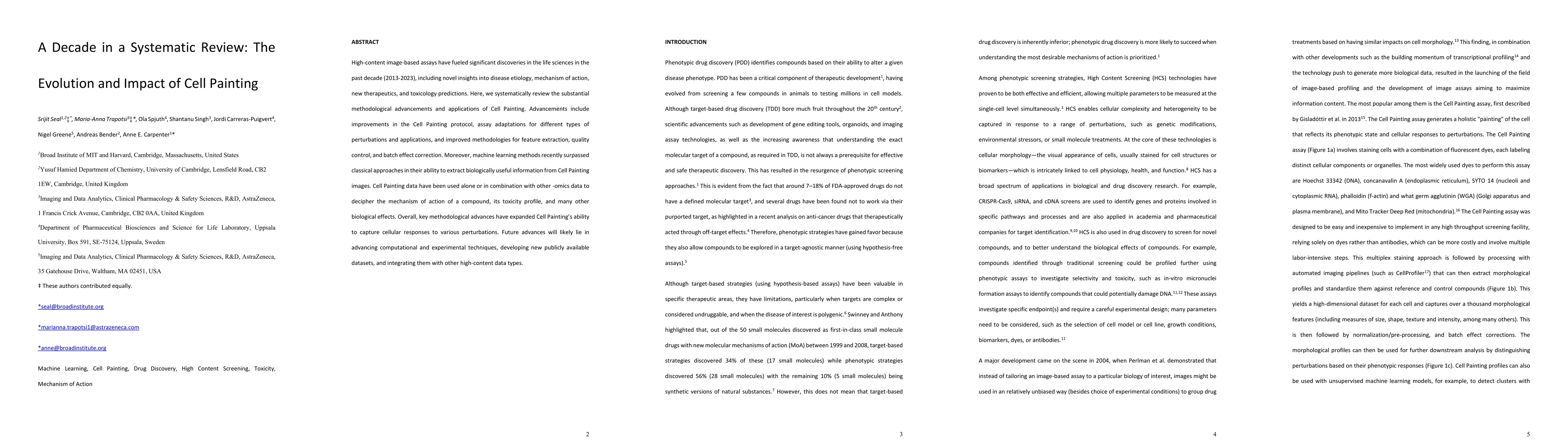 Thumbnail for A Decade in a Systematic Review: The Evolution and Impact of Cell
  Painting