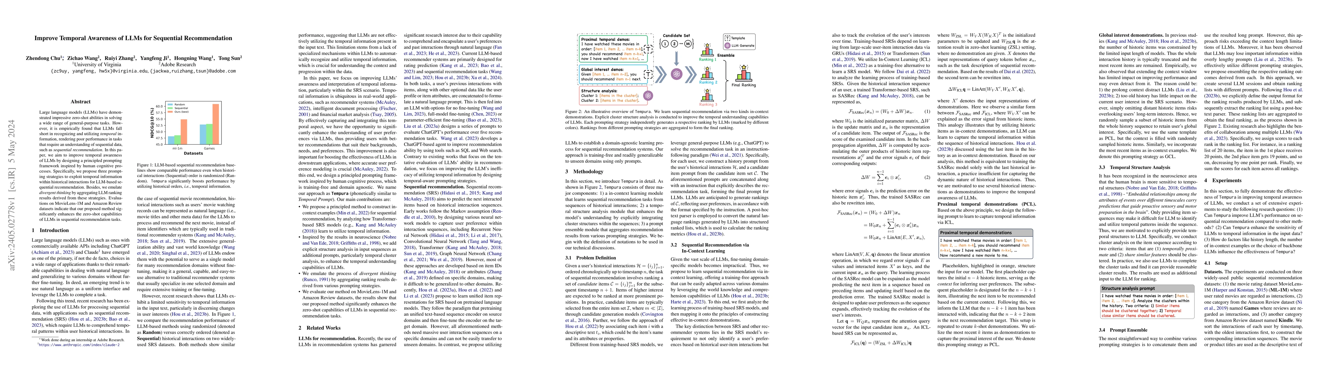 Thumbnail for Improve Temporal Awareness of LLMs for Sequential Recommendation