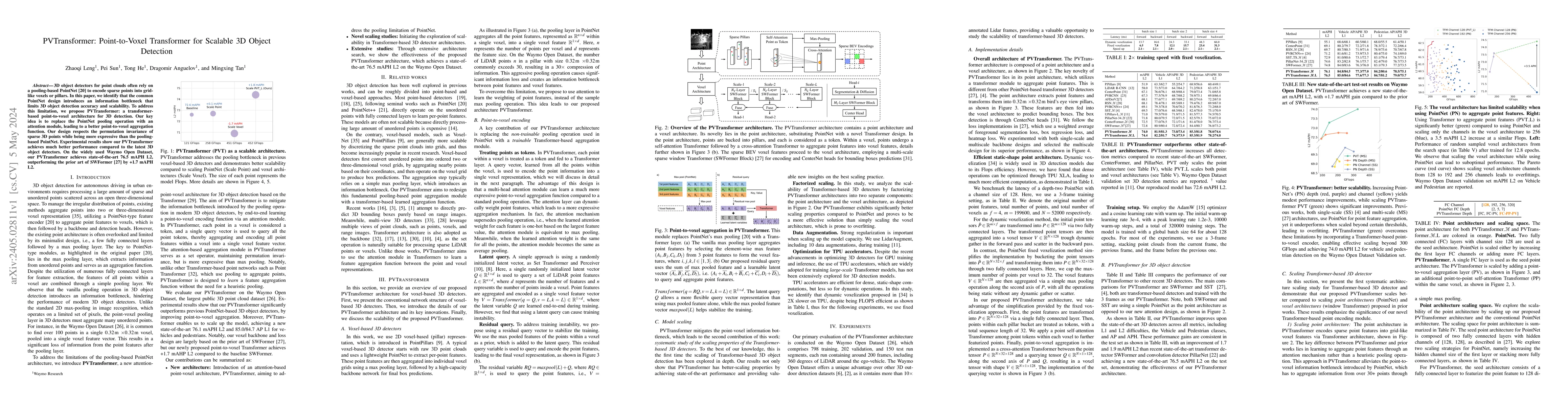 Thumbnail for PVTransformer: Point-to-Voxel Transformer for Scalable 3D Object
  Detection