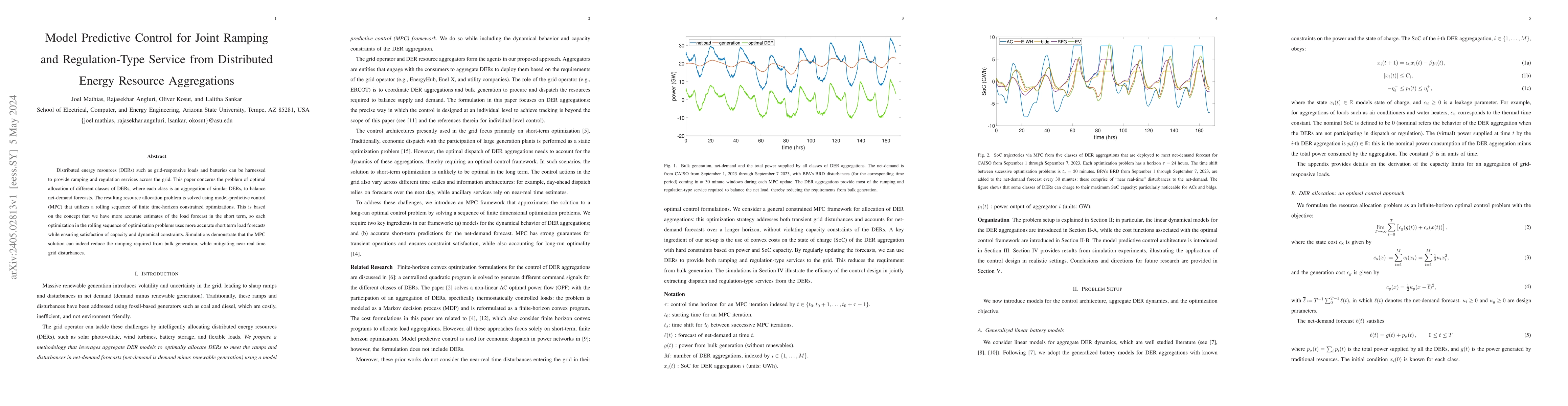 Thumbnail for Model Predictive Control for Joint Ramping and Regulation-Type Service
  from Distributed Energy Resource Aggregations