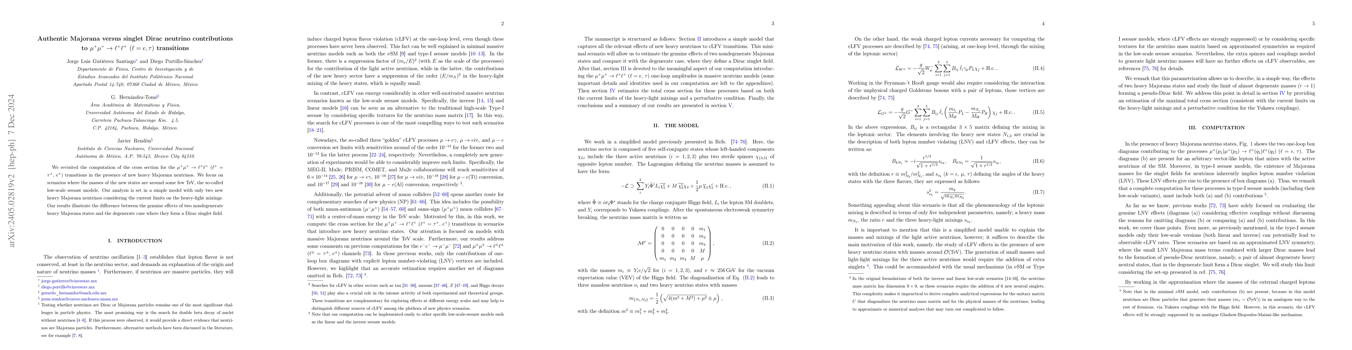 Thumbnail for Authentic Majorana versus singlet Dirac neutrino contributions to
  $\mu^-\mu^-\to \ell^-\ell^-$ $(\ell=e,\tau)$ transitions