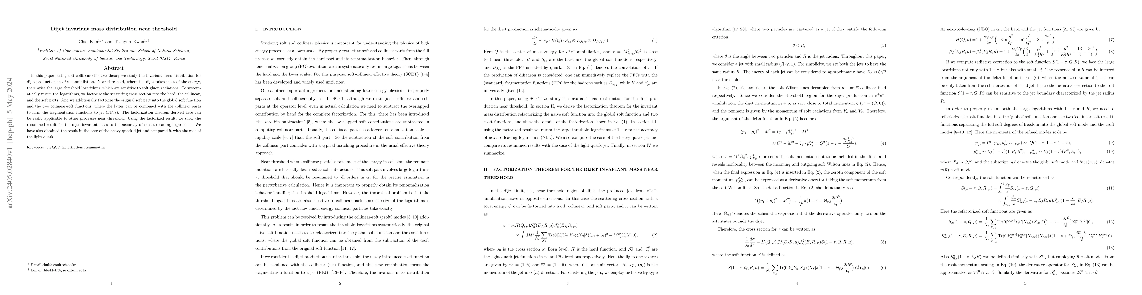 Thumbnail for Dijet invariant mass distribution near threshold