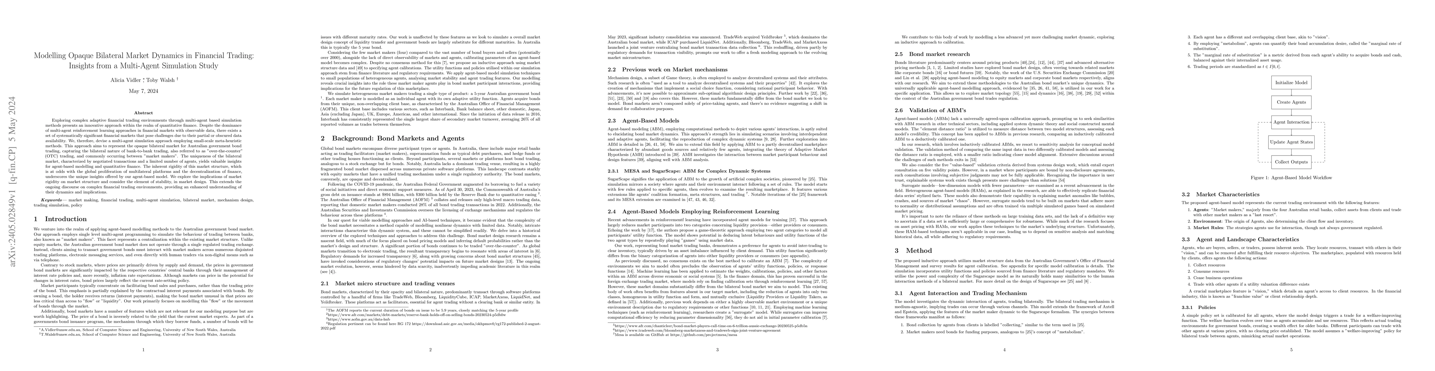 Thumbnail for Modelling Opaque Bilateral Market Dynamics in Financial Trading:
  Insights from a Multi-Agent Simulation Study