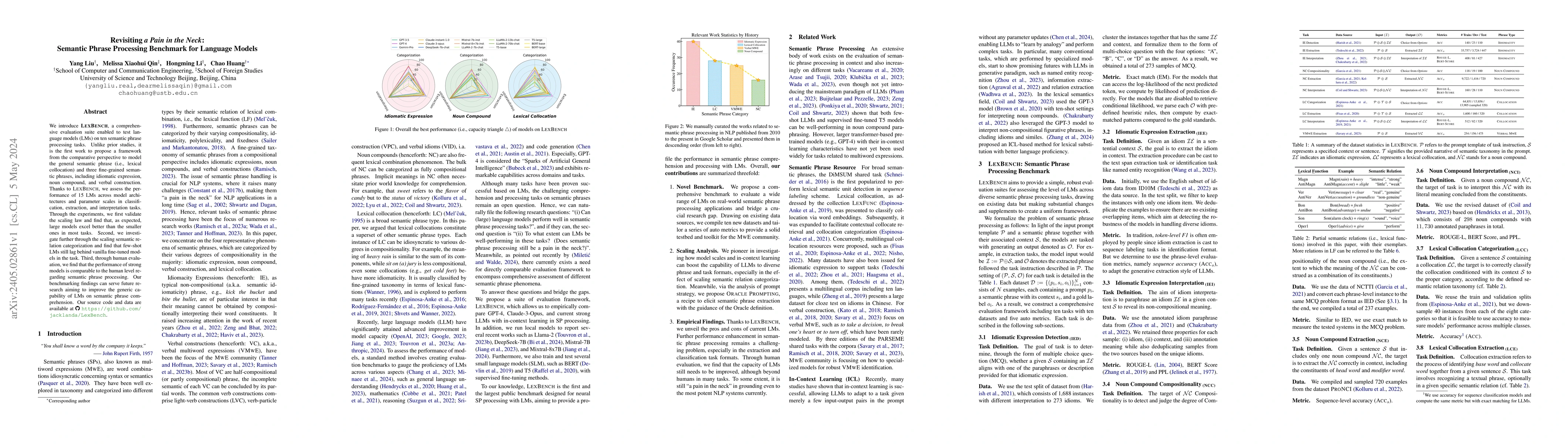 Thumbnail for Revisiting a Pain in the Neck: Semantic Phrase Processing Benchmark for
  Language Models