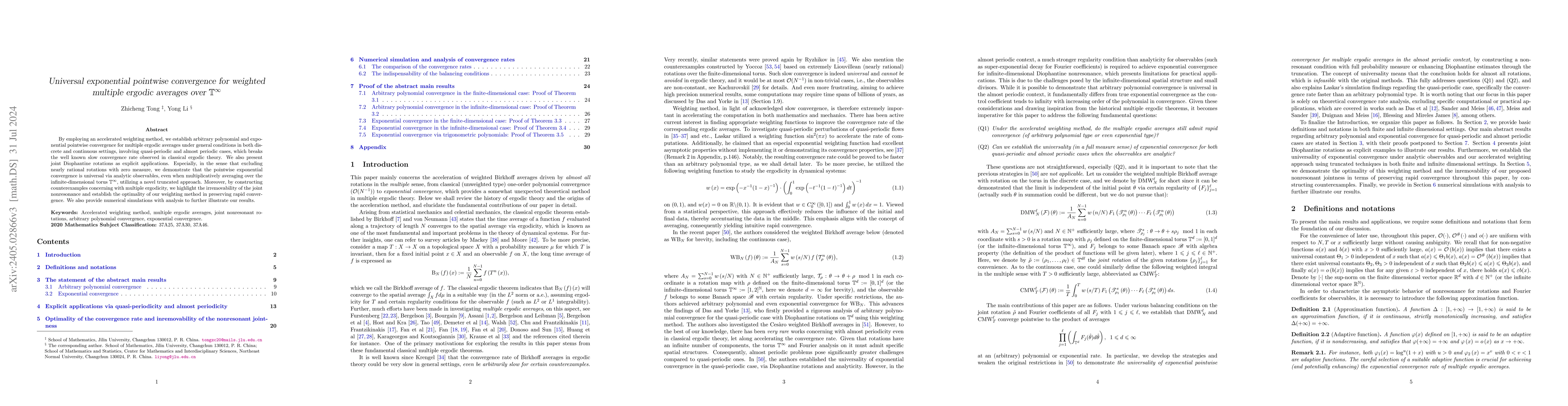 Thumbnail for Universal exponential pointwise convergence for weighted multiple
  ergodic averages over $ \mathbb{T}^\infty $