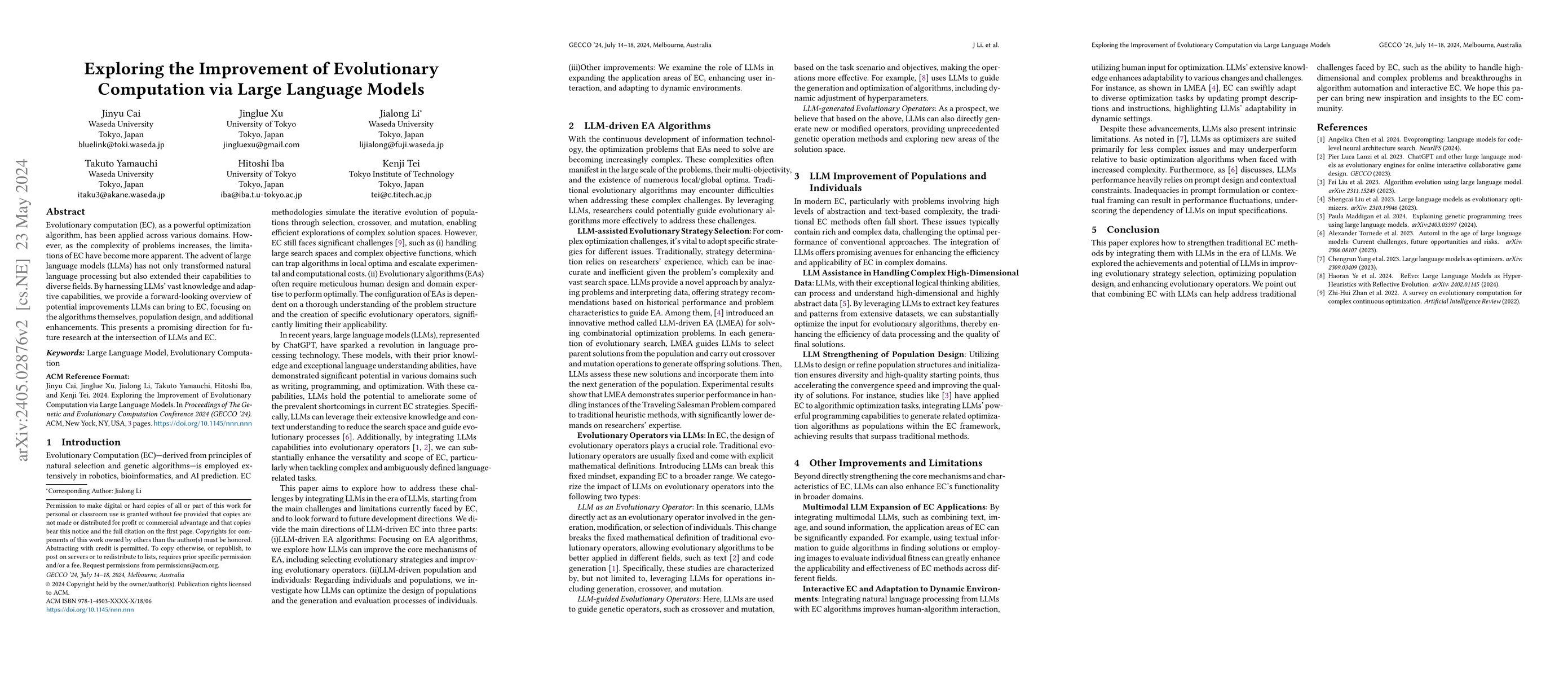 Thumbnail for Exploring the Improvement of Evolutionary Computation via Large Language
  Models