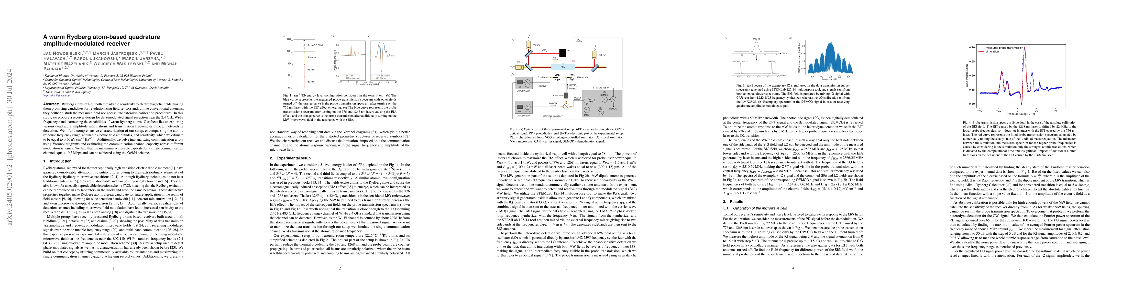Thumbnail for A warm Rydberg atom-based quadrature amplitude-modulated receiver