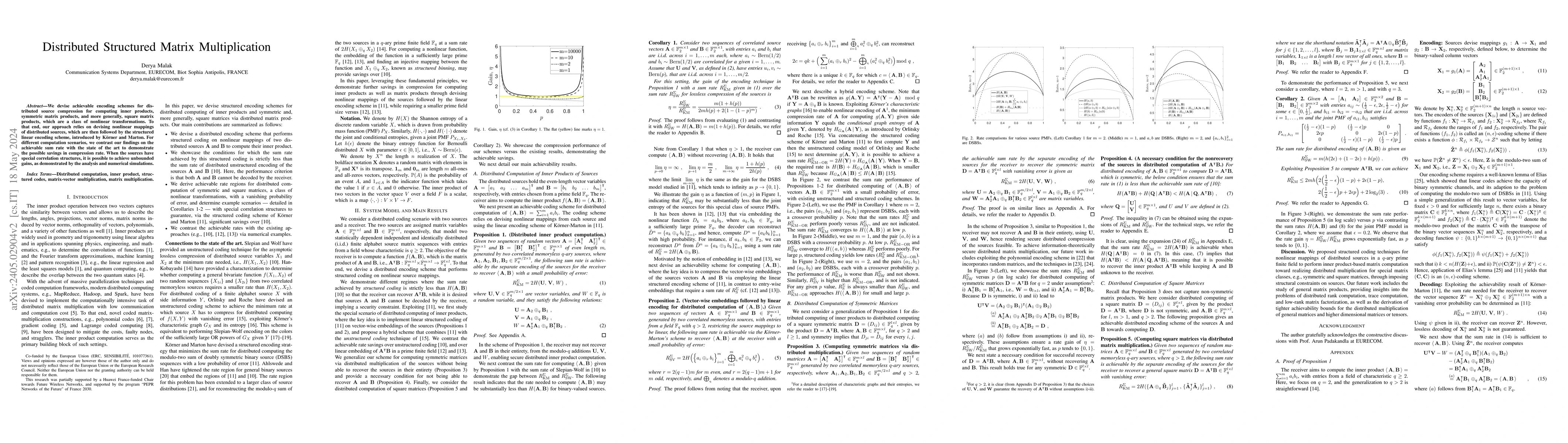 Thumbnail for Distributed Structured Matrix Multiplication