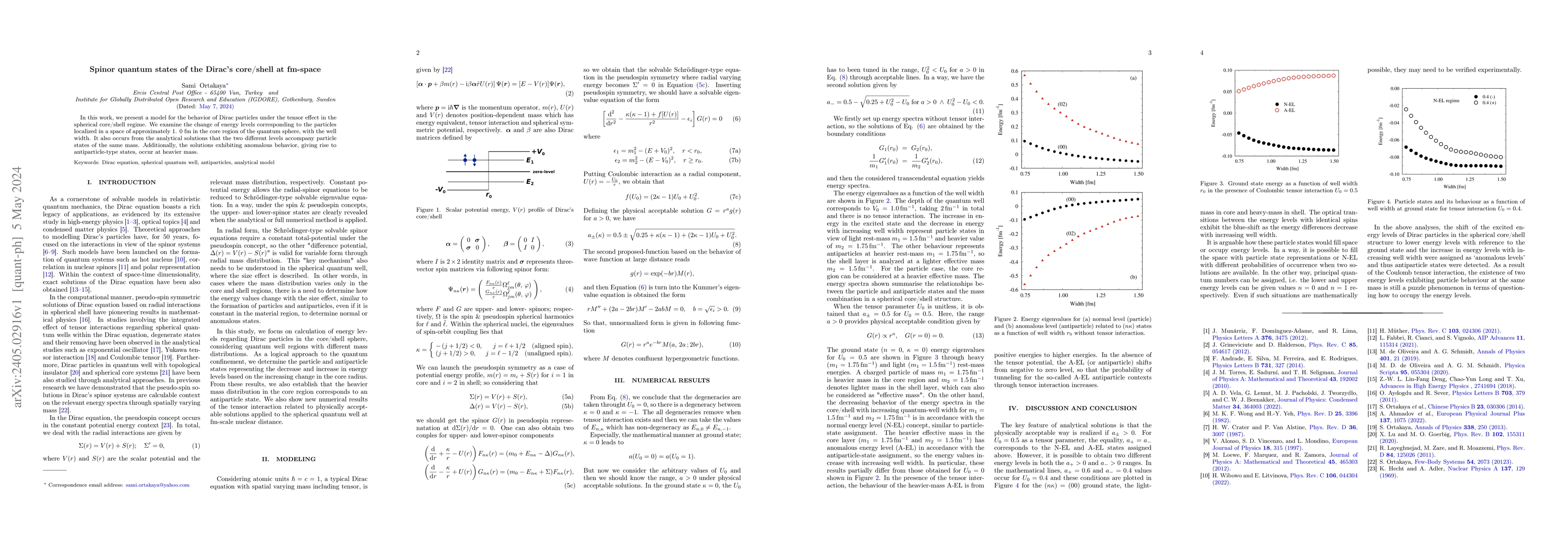 Thumbnail for Spinor quantum states of the Dirac's core/shell at fm-space