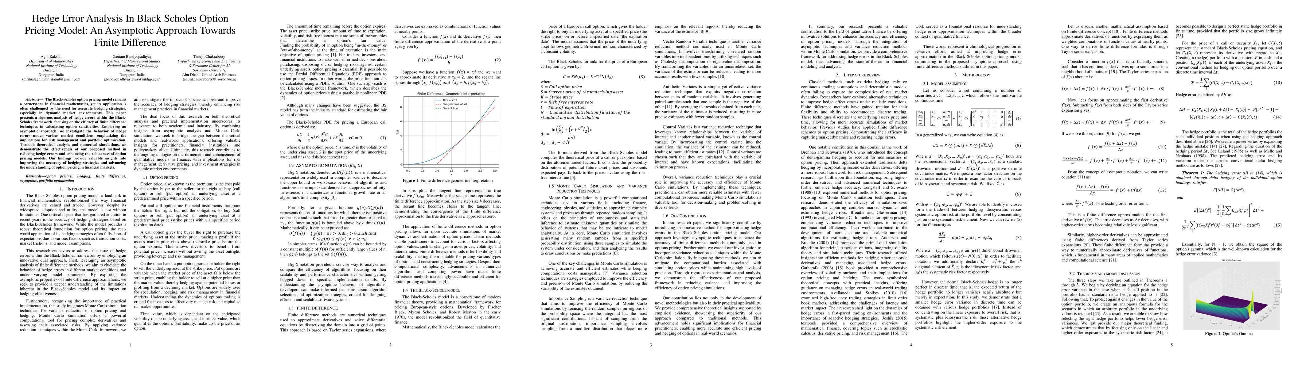Thumbnail for Hedge Error Analysis In Black Scholes Option Pricing Model: An
  Asymptotic Approach Towards Finite Difference