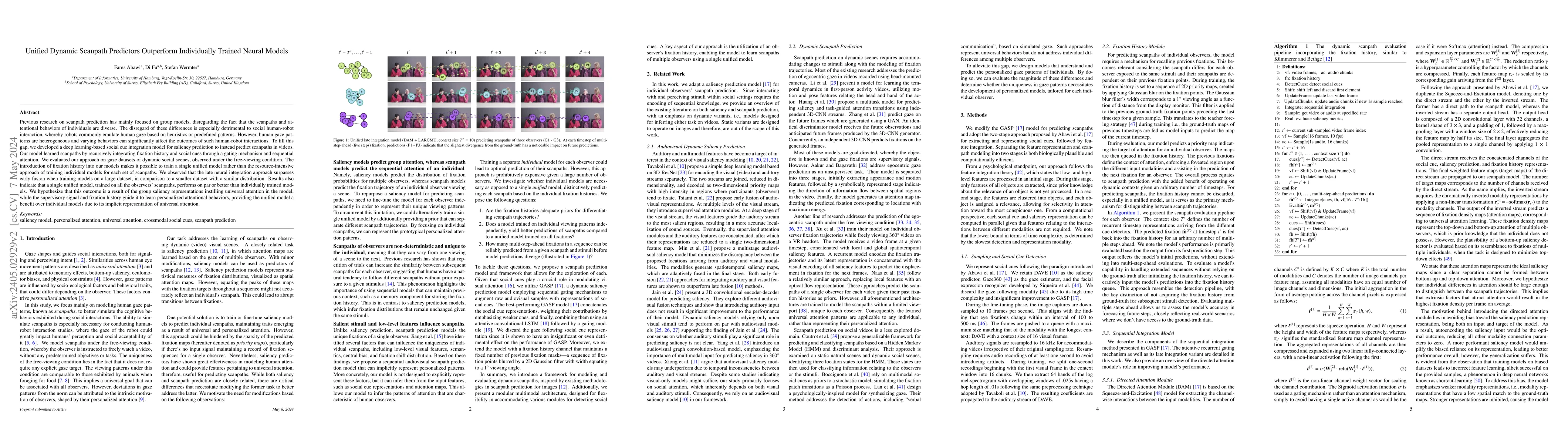 Thumbnail for Unified Dynamic Scanpath Predictors Outperform Individually Trained
  Neural Models