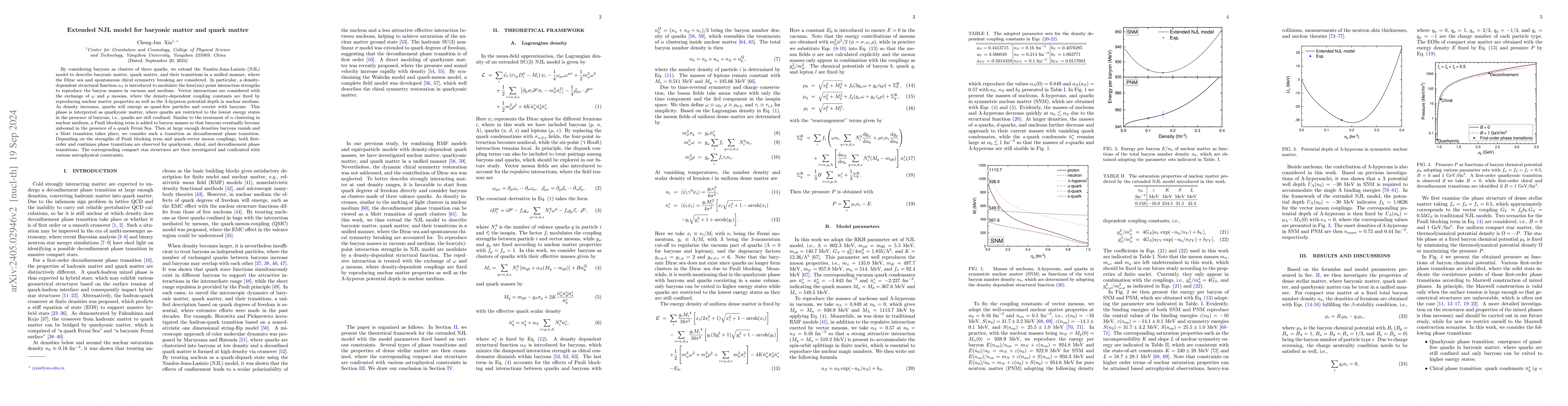 Thumbnail for An extended NJL model for baryonic matter and quark matter