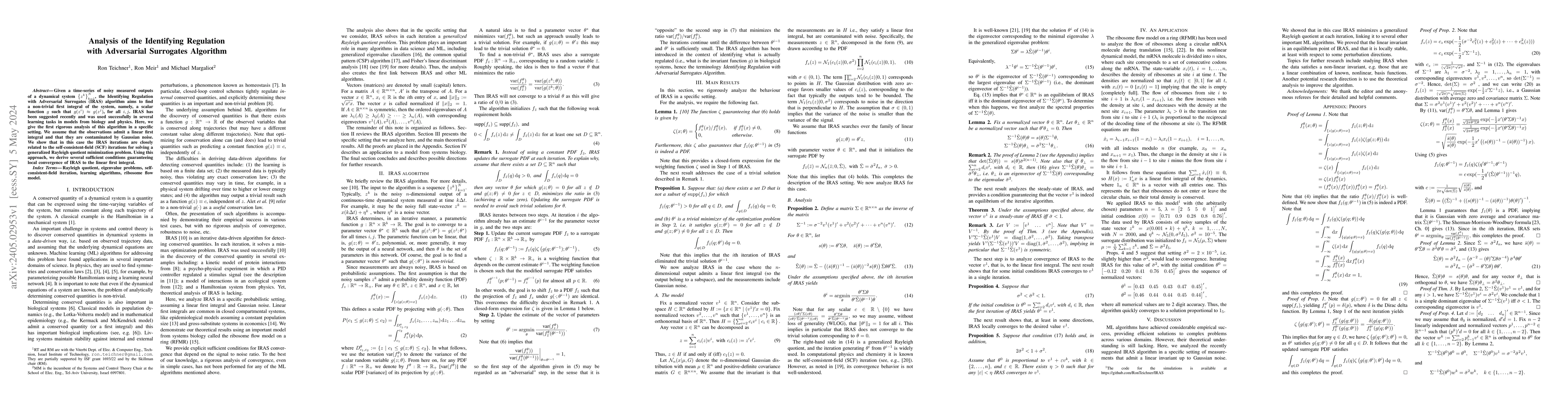 Thumbnail for Analysis of the Identifying Regulation with Adversarial Surrogates
  Algorithm