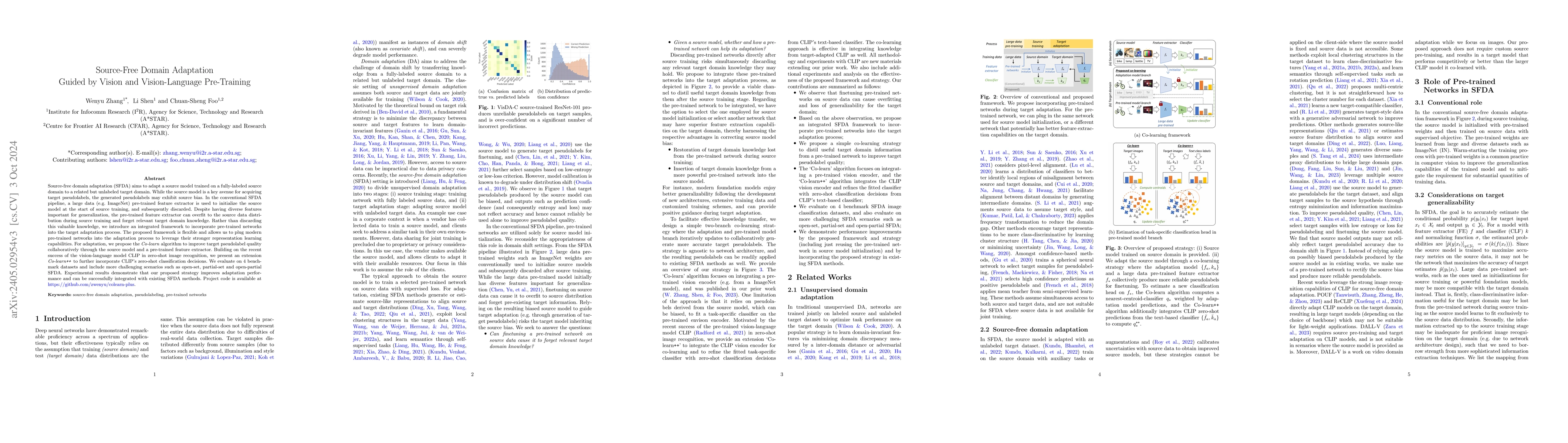 Thumbnail for Source-Free Domain Adaptation Guided by Vision and Vision-Language
  Pre-Training