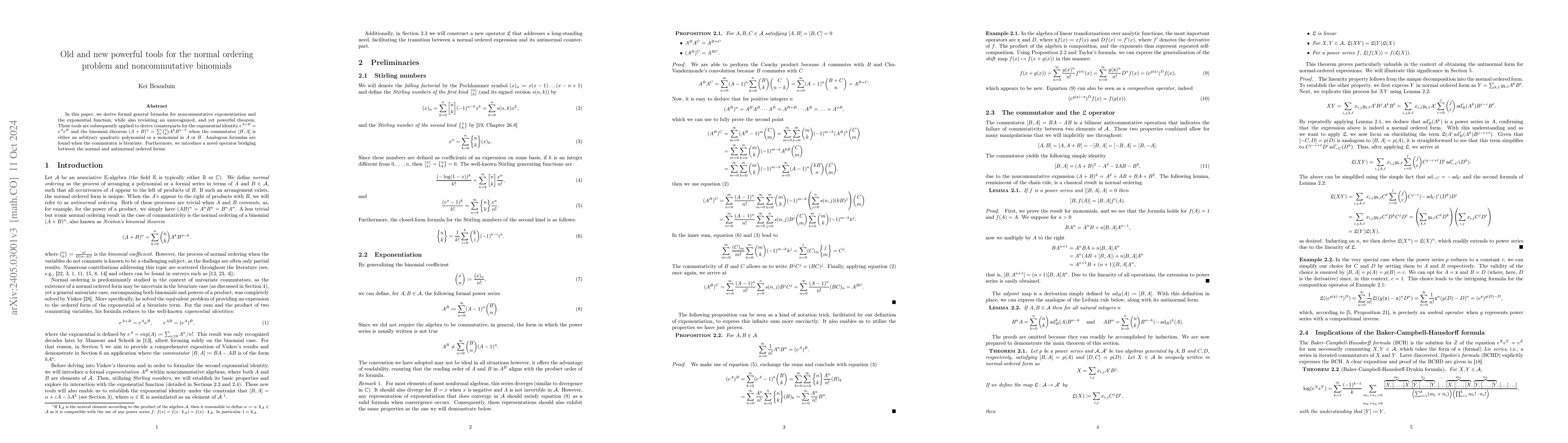 Thumbnail for Old and new powerful tools for the normal ordering problem and
  noncommutative binomials