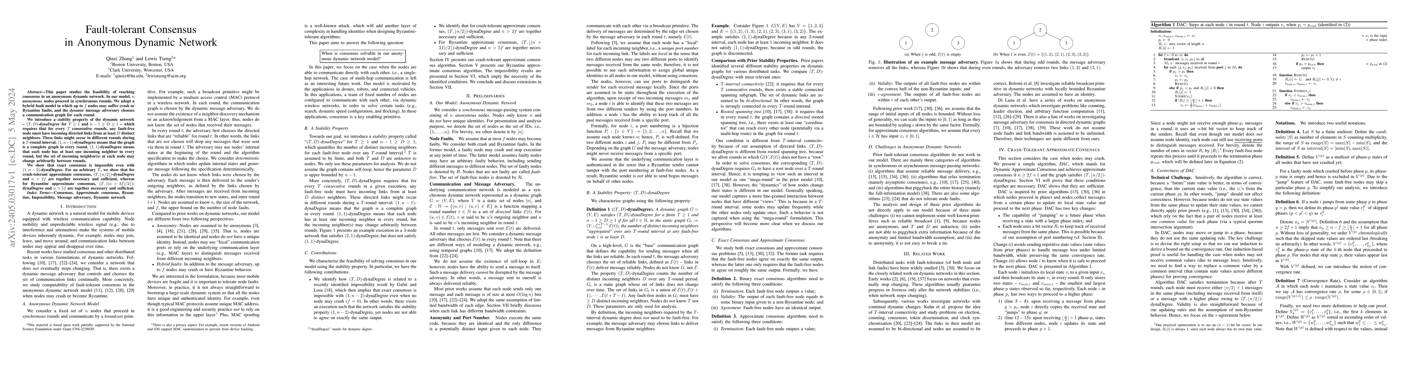 Thumbnail for Fault-tolerant Consensus in Anonymous Dynamic Network
